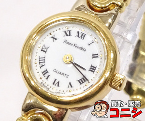 [ quality KONI si][Ponte Vecchio/ Ponte Vecchio ] wristwatch lady's watch quartz K18 Gold white face [ postage included ]k3383y