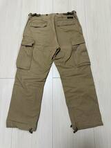 極美 廃盤 別注 RRL × BEAMS PLUS CARGO PANTS MILITARY KHAKI SIZE 34×29 / ビームス プラス ダブルアールエル カーゴ ミリタリー_画像2