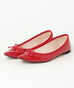 「Repetto」 リボンフラットパンプス 37.5 レッド WOMEN