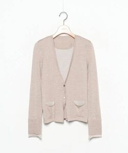 「FOXEY BOUTIQUE」 ボーダー柄長袖ニット 38 ベージュ WOMEN