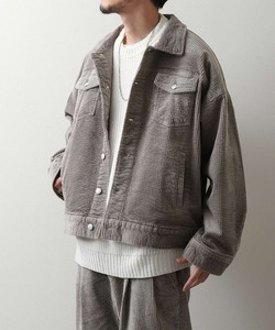 「ZIP FIVE」 コーデュロイジャケット LARGE グレー MEN