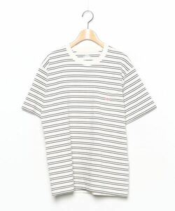 「DANTON」 ボーダー柄半袖Tシャツ 42 ベージュ MEN