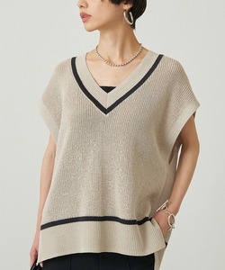 「Loungedress」 Vネックニット FREE ベージュ WOMEN