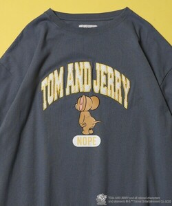 メンズ 「FREAK'S STORE」 半袖Tシャツ「TOM and JERRYコラボ」 SMALL グレイッシュブルー