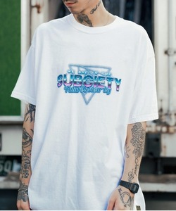 メンズ 「Subciety」 半袖Tシャツ LARGE ホワイト