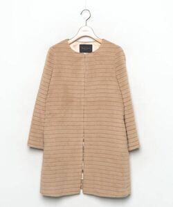 レディース 「UNITED ARROWS」 ノーカラーコート 38 ベージュ_画像1