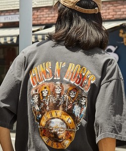 メンズ 「MONO-MART」 「retock's」半袖Tシャツ「GUNS N’ ROSESコラボ」 M グレー