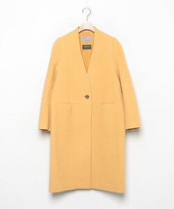 レディース 「UNITED ARROWS」 ノーカラーコート 36 イエロー