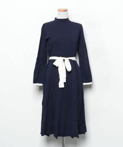 レディース 「LANVIN en Bleu」 ニットワンピース 38 ネイビー