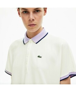 レディース 「LACOSTE」 半袖ポロシャツ L オフホワイト