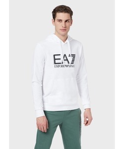 メンズ 「EMPORIO ARMANI EA7」 プルオーバーパーカー MEDIUM ホワイト