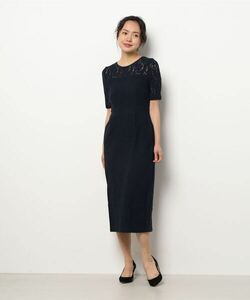 レディース 「Lace Ladies」 半袖ワンピース M ネイビー