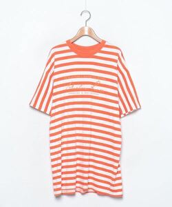 メンズ 「MARTINE ROSE」 ボーダー柄半袖Tシャツ S オレンジ