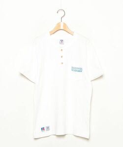 メンズ 「The DUFFER of ST.GEORGE」 刺繍半袖Tシャツ「russell athleticコラボ」 M ホワイト