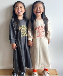 キッズ 「CIAOPANIC TYPY」 「KIDS」長袖ワンピース LARGE ライトベージュ