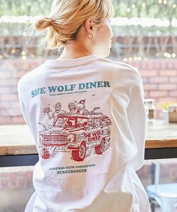 メンズ 「FREAK'S STORE」 半袖Tシャツ「SHE WOLF DINERコラボ」 SMALL ホワイト