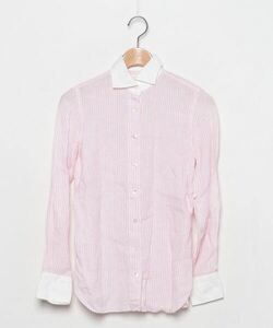 レディース 「Finamore napoli」 ストライプ柄長袖シャツ 38 ピンク