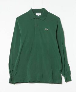 メンズ 「LACOSTE」 ワンポイント長袖ポロシャツ 3 グリーン