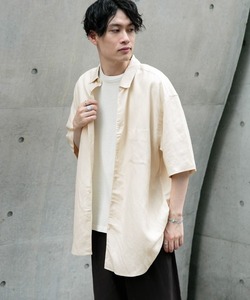 メンズ 「SENSE OF PLACE by URBAN RESEARCH」 半袖シャツ LARGE ライトベージュ