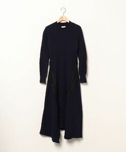 レディース 「LANVIN en Bleu」 ニットワンピース 38 ネイビー