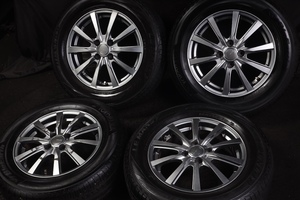 ★バリ山 195/65R15 国産YOKOHAMA 2020年製 ラジアル 4本セット アルミ付 4H/100 カローラアクシオフィールダーブルーバードシルフィ等