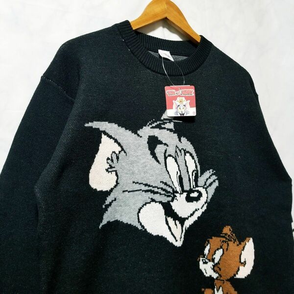 TOM & JERRY トムとジェリー 新品　セーター　黒色　Mサイズ