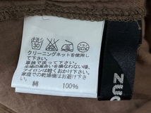 送料無料 G② ZUCCa ズッカ 日本製 ZU01FH390 ビッグ シェルボタン コットン ギャザー プリーツ ノースリーブ ワンピース 茶 ブラウン M_画像5