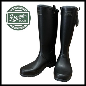 送無 希少 廃盤 完売品 新品 Danner ダナー D123030 WAHKEENA 長靴 屈曲性抜群 天然 ゴム ラバー レイン ブーツ 黒 ユニセックス 24.0 ①