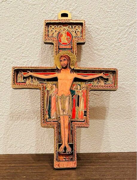 サン・ダミアーノの聖十字架　立体板絵●イタリア製●置物●壁掛●インテリアにも最適