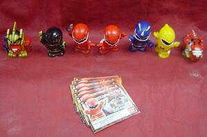 22A63-04 Bandai sofvi collection Bakuryuu Sentai Abaranger all 7 kind comp sofvi finger doll ..kore back 