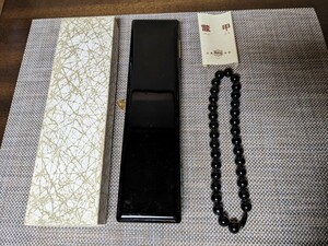 鼈甲　べっ甲　黒　数珠？　32玉　約1.1mm　アンティーク　長期保管品