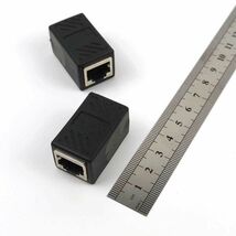 LANケーブル RJ45 延長コネクタ 2個セット ブラック cat7 cat6対応_画像7