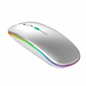 ワイヤレス マウス パソコンマウス iPad 対応 静音 薄型 充電 BT5.2+BT3.0+2.4G (usb) bluetooth 無線 マウス 高精度 3DPIモード シルバー