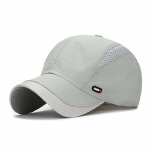 キャップ メンズ 帽子 夏 UVカット 超軽薄 通気性キャップメンズ 日よけ 野球帽 ランニングキャップ UPF50+ 蒸れにくい-グレー