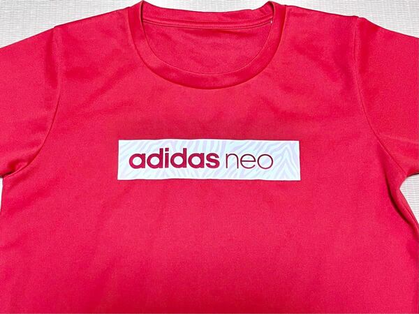 レア adidas neo 18 SS 展示会 サンプル Tシャツ ロゴ レッド ジュニア 150 位