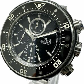 1円〜 Y 国際保証書付き ORIS オリス プロダイバー クロノグラフ 7630-71 メンズ 自動巻き デイト 付属品 箱 説明書 コマ 時計 821837904の画像2