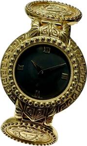 Y Ganni Versace Versace Medus Coin Watch Black Dial Men's Ladies Quartz Box Box Koma Clock 72230553