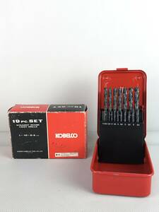 A10069○KOBELCO コベルコ 19PC.SET STRAIGHT SHANK TWIST DRILLS ドリルセット 1-10 ×0.5mm 箱入り 【未確認】240318