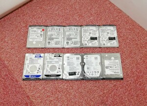 2.5インチ ノート用内蔵HDDハードディスク 500GB SATA 7mm「CrystalDiskInfo」にて良品 10台セット