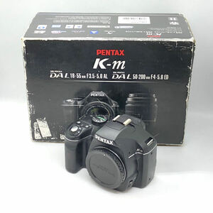 【C4469】PENTAX K-m ボディ外観美品 箱付き レンズなし デジタル一眼レフカメラ 通電未確認