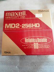 未開封 ◆maxell マクセル 5インチFD フロッピーディスクMD2-256HD-RD 10枚入り　