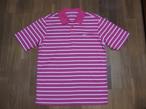 NIKE/ナイキ ゴルフ 半袖ポロシャツ Ｌ ピンク×白