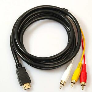 Iwamatu TAUWELL HDMI A/M TO RCA3 変換ケーブル 金メッキ コンポーネントケーブル テレビ ビデオ端子 （1.5m） (HDMI A/M TO