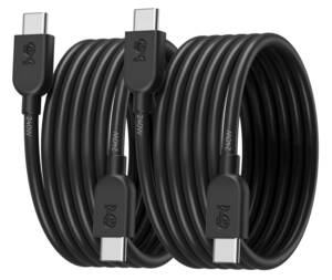 Cable Matters 2 パック エクストリーム フレキシブル 240W USB C 充電ケーブル 1.8m、ブラック、MacBook Pro、iPad Pro、iPhone 15