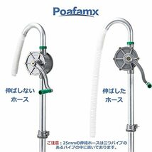 Poafamx ドラム缶用オイルポンプ ハンドロータリータイプ 28L/min 軽量・ポータブル 軽油・灯油・重油適用 使用簡単・省力_画像6