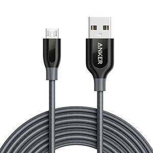 Anker PowerLine+ Micro USBケーブル【2重編込の高耐久ナイロン素材 / 結束バンド付属】急速充電 高速データ通信対応