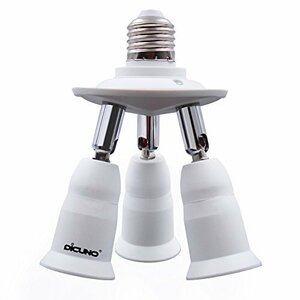 DiCUNO LED電球専用 3分岐ソケット E26口金対応 照射角度可調