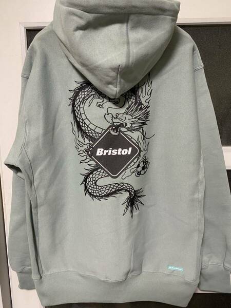 送料無料 M FCRB Bristol DRAGON TEAM SWEAT HOODIE ドラゴン パーカー スウェット 24SS グリーン