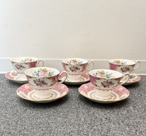 【JBI 4777】 1円〜 ROYAL ALBERT ロイヤルアルバート レディーカーライル カップ＆ソーサー 5客セット コレクション 保管品 現状品