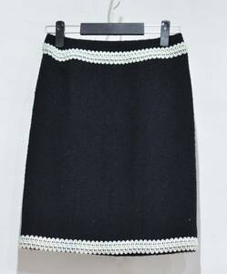 94P CHANEL Chanel твид юбка черный × белый 38 Y-29876B